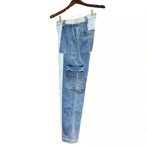 Pacsun Multi Color Block Cargo Jeans Size 26 - Picture 4 of 9